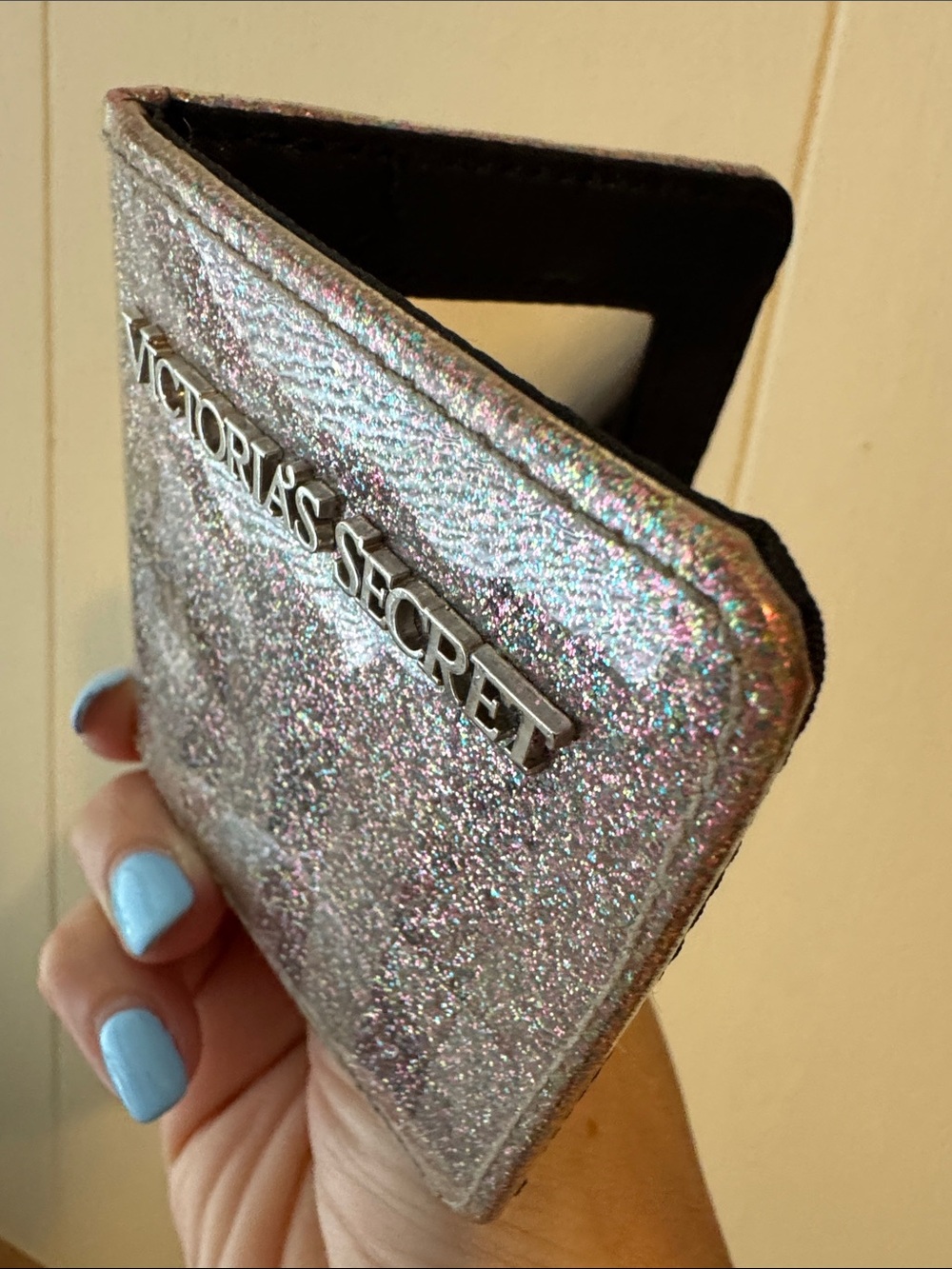 Victoria's Secret Iridescent Glitter Compact Mirror - Silver